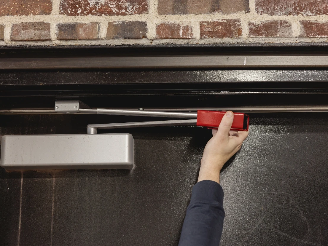 The Sleeve installed on a door